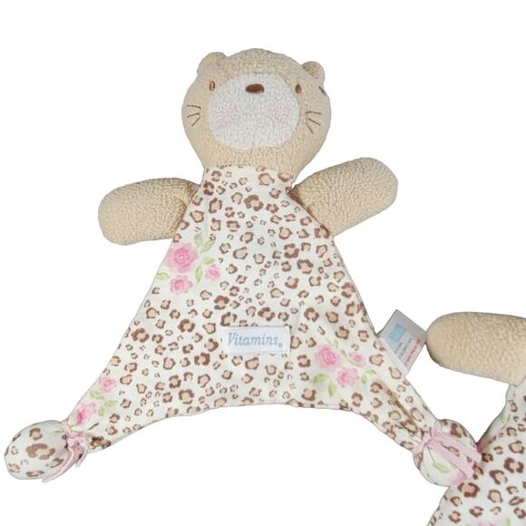 Vitamins Baby Leopard Lovey Plush Toy 8" Floral Cheetah Print 2011 Security Cat - Picture 11 of 11